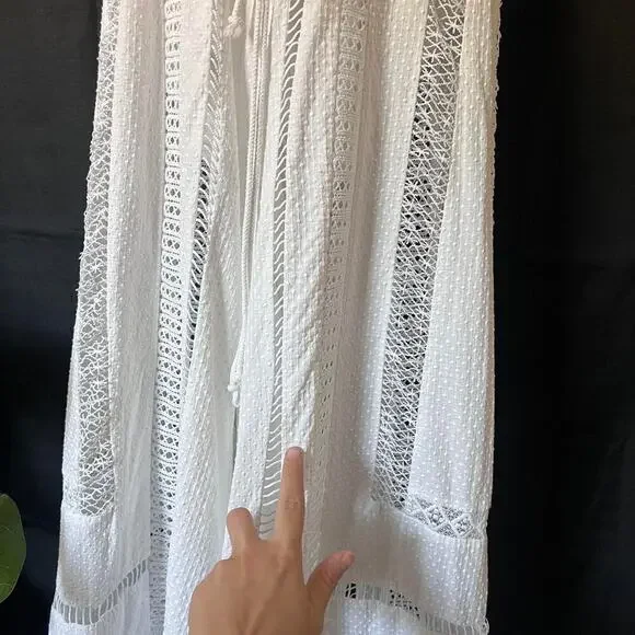 Free people crochet style white jumpsuit - Picture 6 of 7